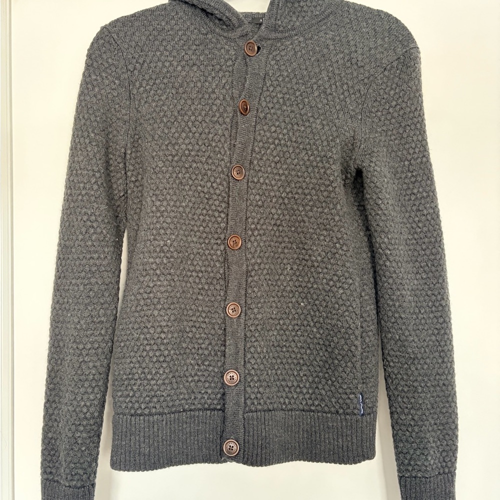 Armani Exchange Charcoal Button-Up Cardigan